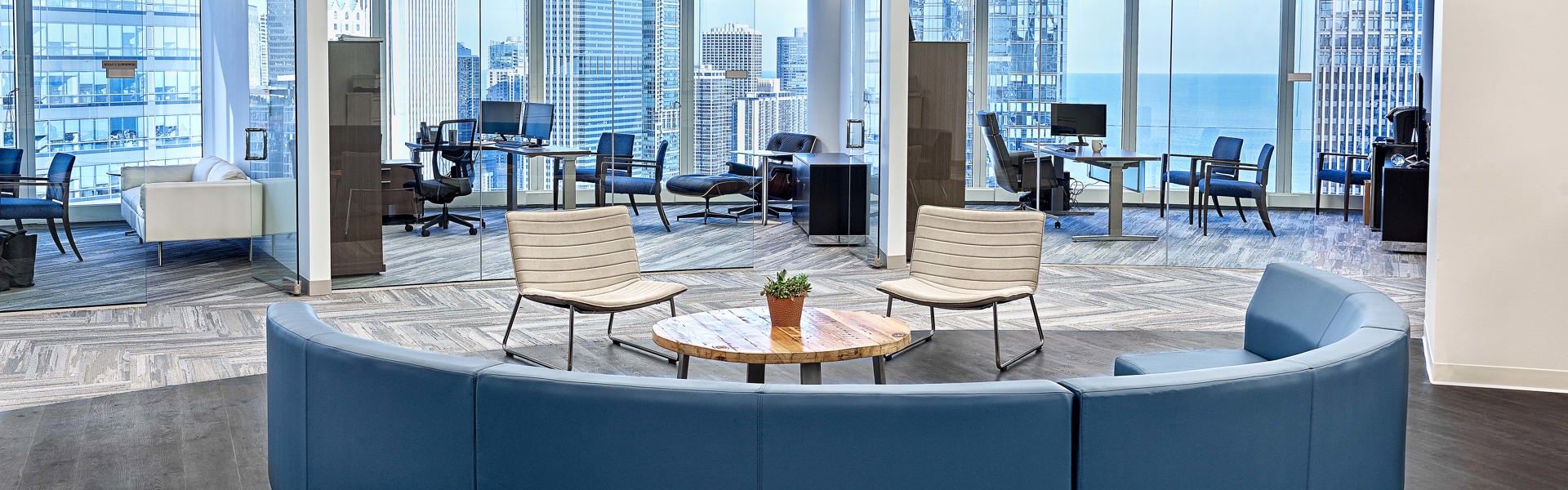 The SST Chicago window offices facing Lake Michigan. The SST Chicago window offices facing Lake Michigan.